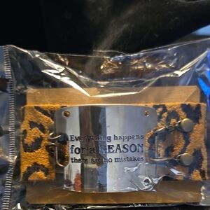 Silver Colored and Brown Inspirational Bracelet